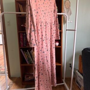 Floral Pink Long Sleeve Dress